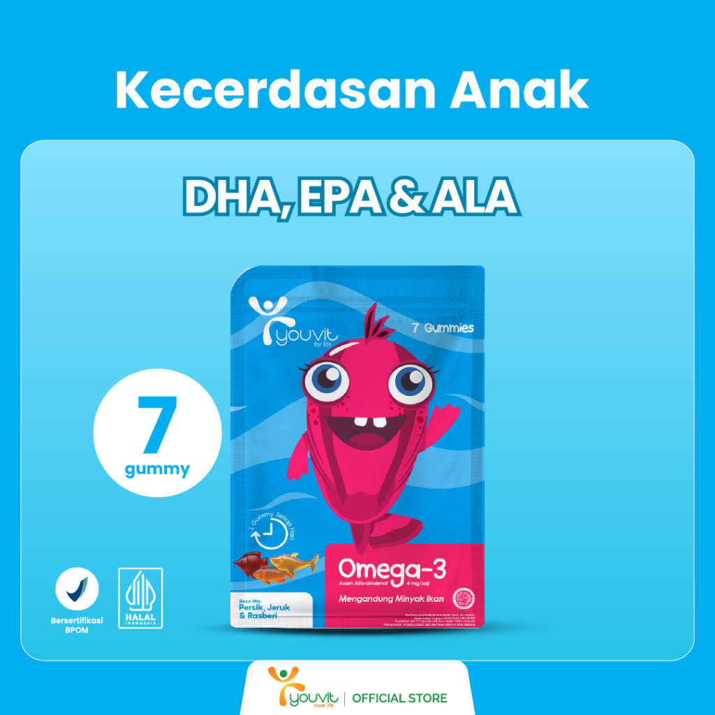 Youvit Omega- 3 Anak 7 Hari untuk Otak &amp; Mata Anak