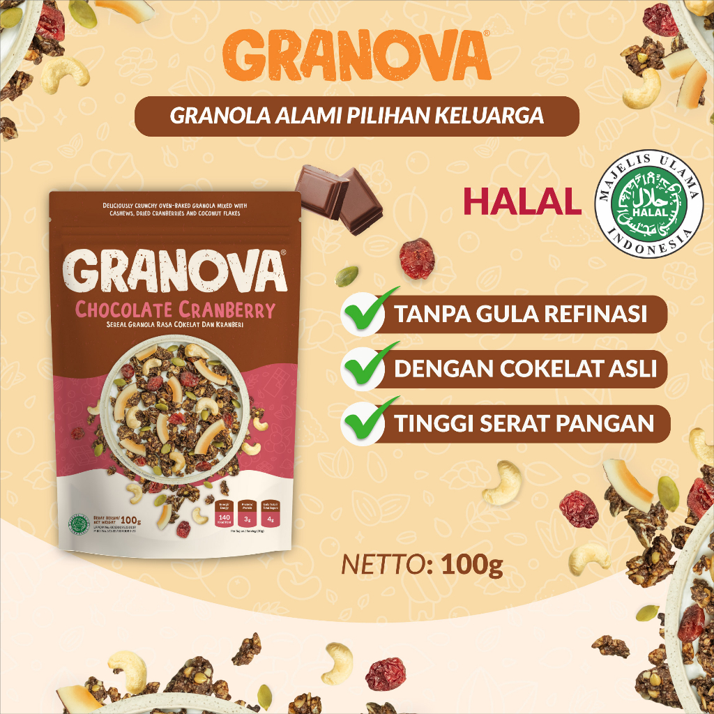 Granova Sereal Granola, Menu Sarapan Sehat Bergizi (tersedia Varian Rasa dan Ukuran)