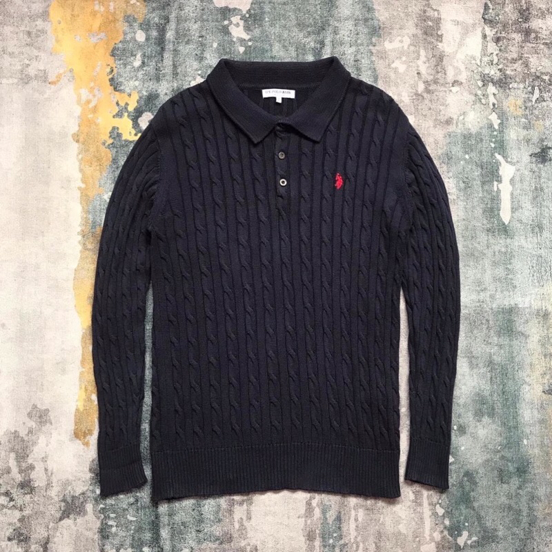 Polo half button knitwear 3D (navy) not coogi knitwear