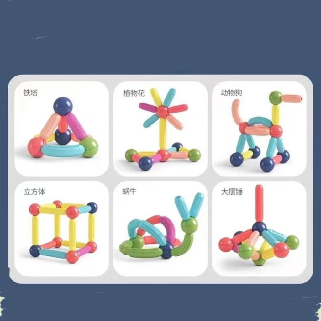 [FUNNY]Mainan Edukasi Susun Magnet 3d / Mainan Anak Magnetik / Magnet Stick Balls / Magnetic Building Blocks / Puzzle Magnet / Mainan Rakit