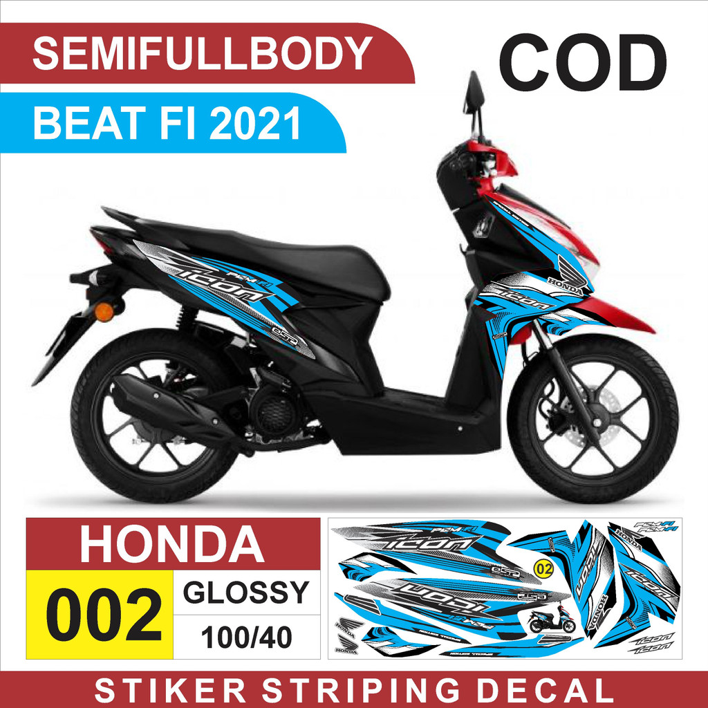 striping variasi Honda Beat FI 2021 /sticker decal motor Honda Beat FI 2021 /stiker lis polet keren