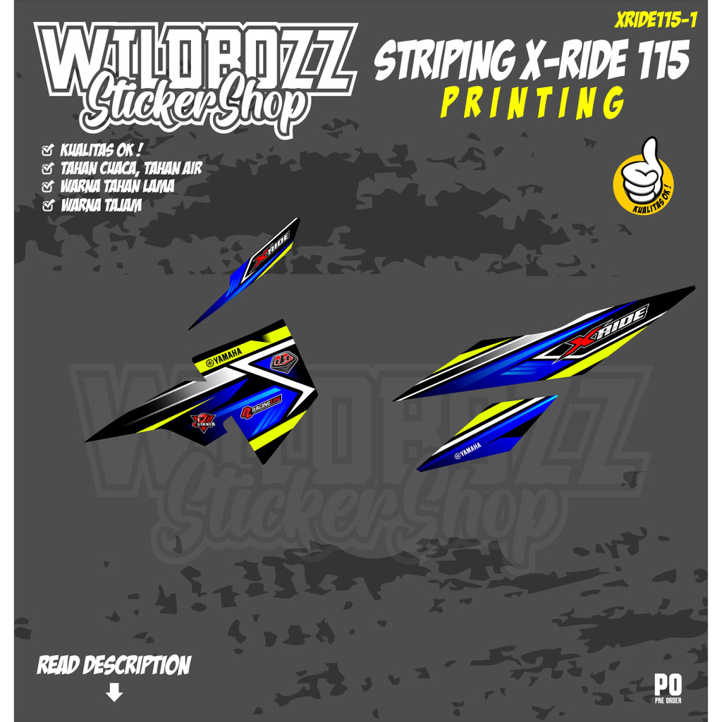 Striping printing xride 115 keren (xride115-1) wildbozz sticker