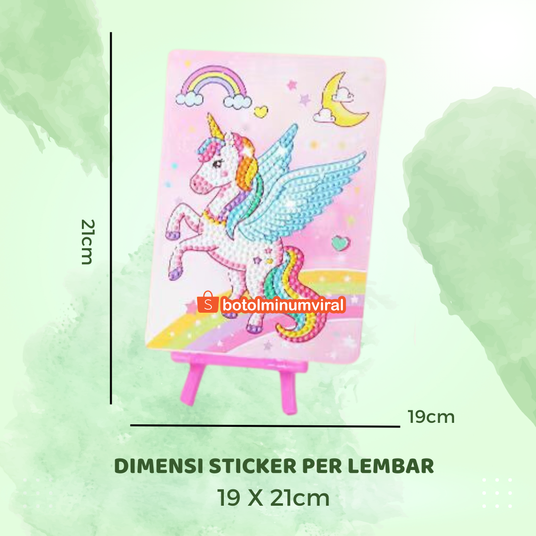 Sticker Diamond Painting DIY Mainan Sparkle Beads Anak Viral Sanrio