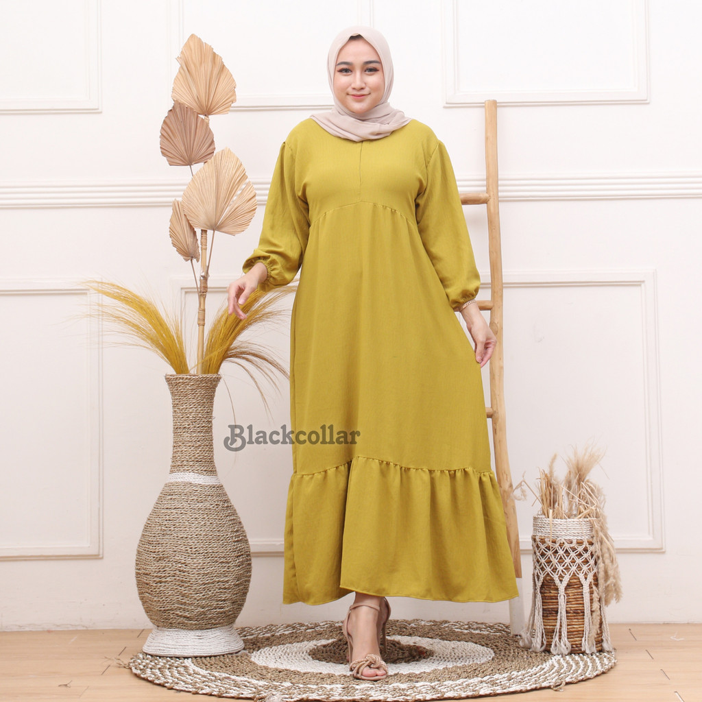 Gamis wanita crinkle airflow premium dress wanita outfit kondangan