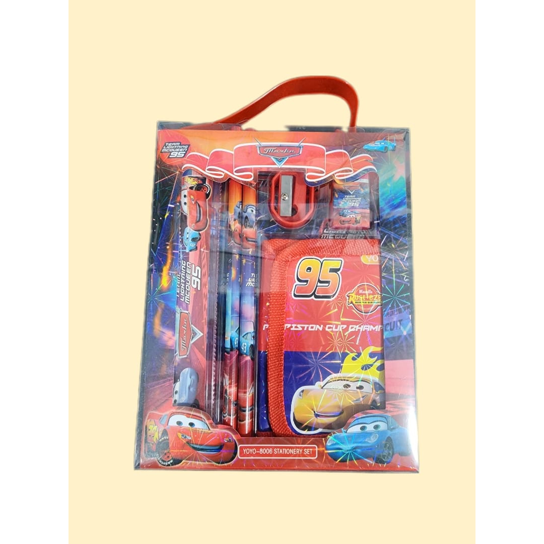 Set Alat Tulis Anak + Dompet / 1 Set Alat Tulis Karakter / Hampers Ulang Tahun Anak / Study Set Dompet YoYo 8006