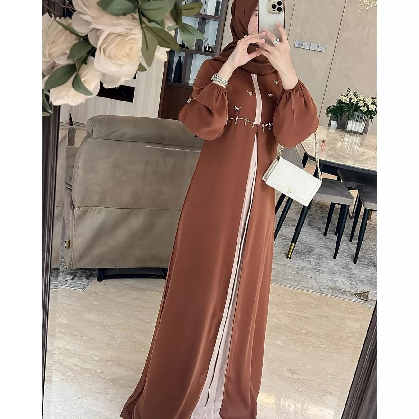 Baju Gamis Wanita Terbaru 2023 Aurel Dress Maxy Ceruty Babydoll Full Furing Baju Kondangan Aplikasi Mutiara