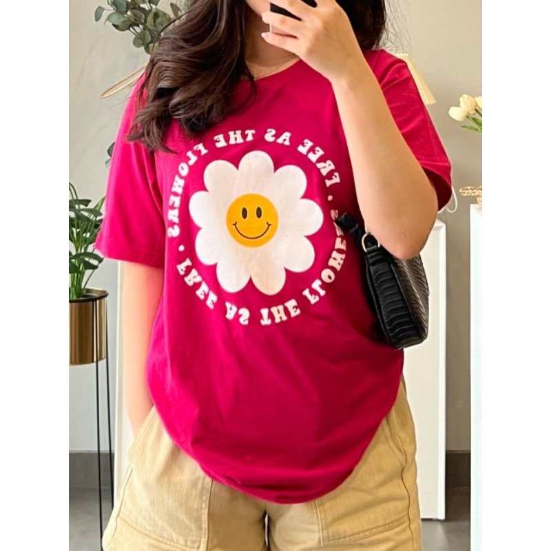 LAVIOLETA - ATASAN KAOS OVERSIZE TSHIRT PINK FUSCHIA TUMBLER TEE