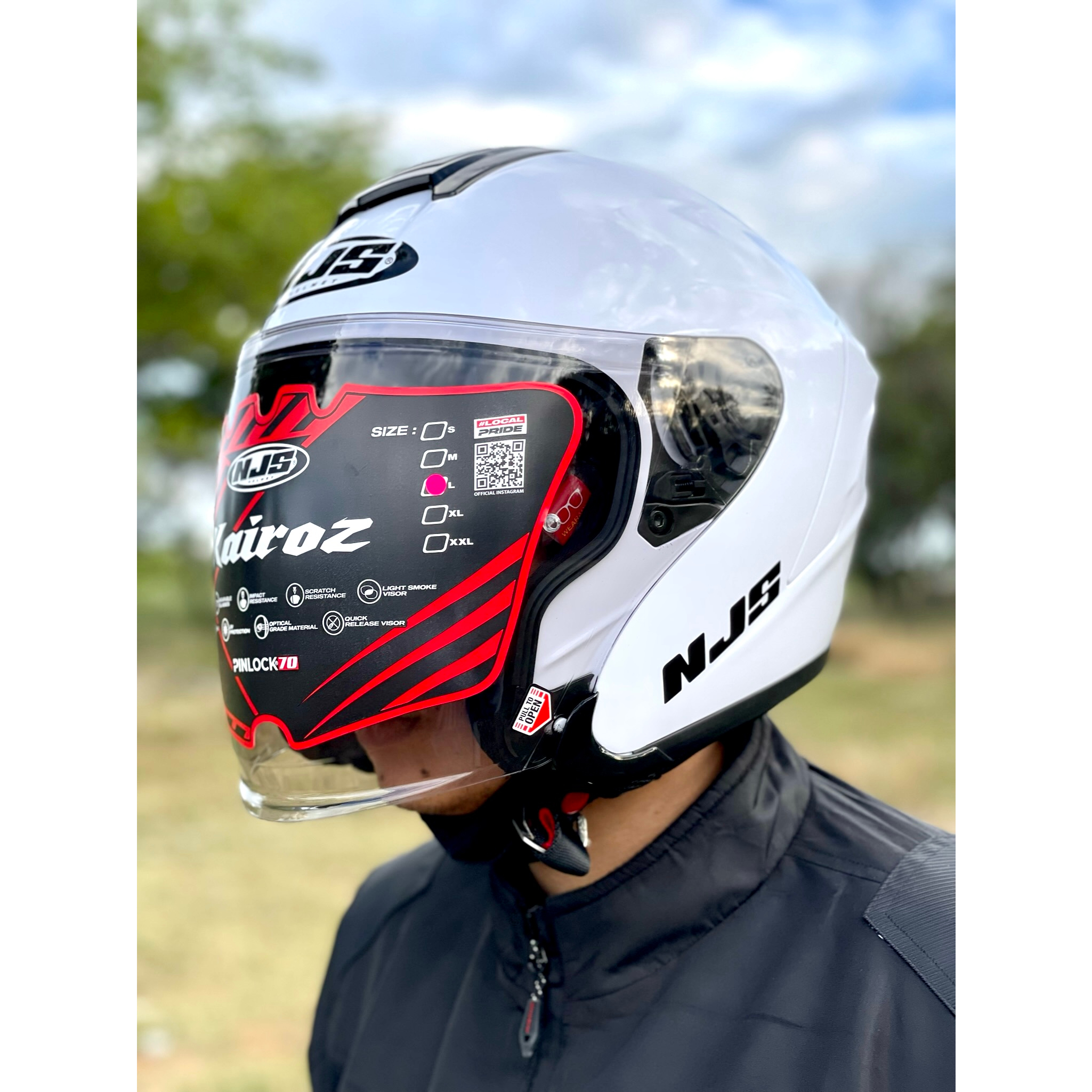 Helm Dewasa Njs Kairoz Pria Wanita Half Face Solid