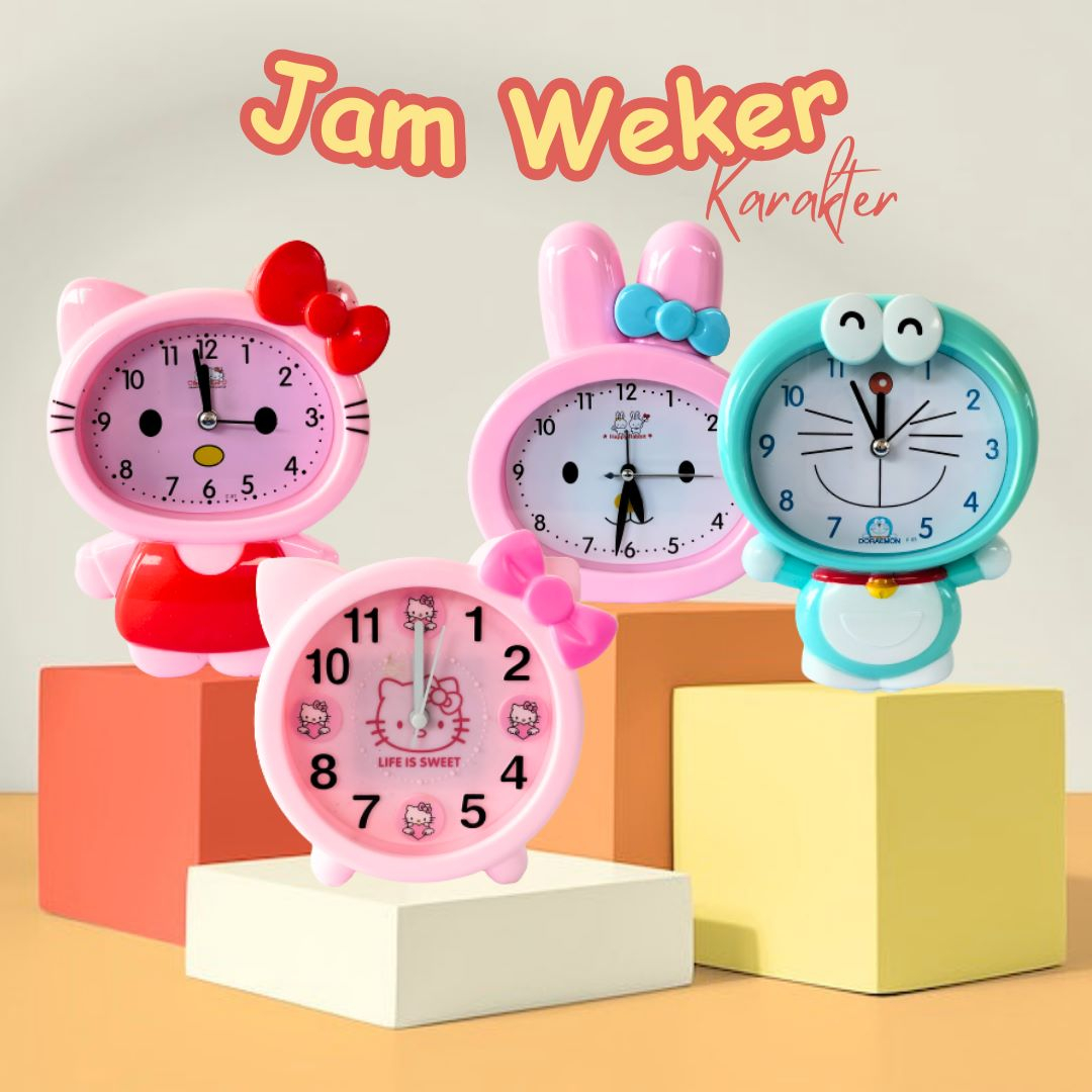 Jam Weker Beker Alarm Anak Lucu Multifungsi Suara Hadiah Karakter