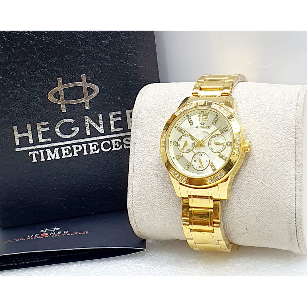 Jam Tangan Wanita Hegner 1623 Original Rantai Chrono Aktif