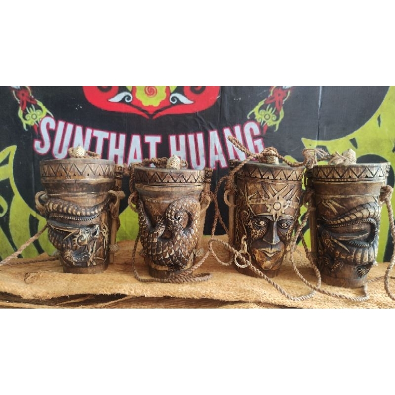 TAS KAYU MOTIF DAYAK/ TOPONK TAS DAYAK KALIMANTAN