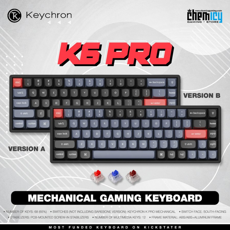 Keychron K6 Pro Aluminum Hotswap RGB Mechanical Gaming Keyboard