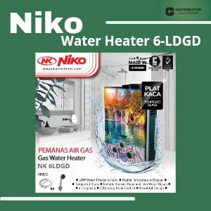 NIKO Water Heater Gas  NK 6LDG A B C D 6 Liter LED Display Body Kaca Original