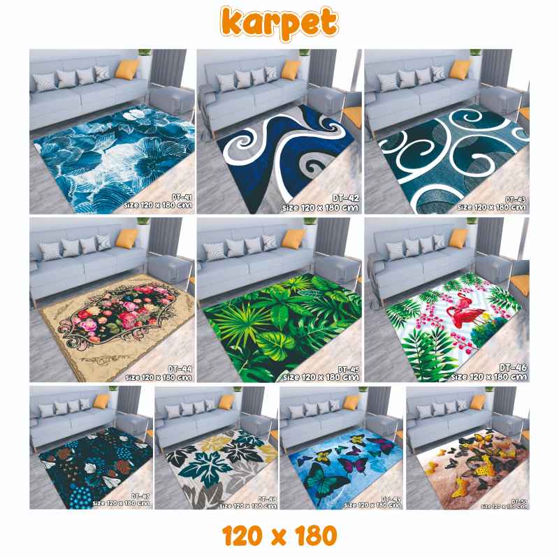 Karpet Lantai Bulu Ruang Tamu Anti Slip Ukuran 120 Cm X 180 Cm RANDOM