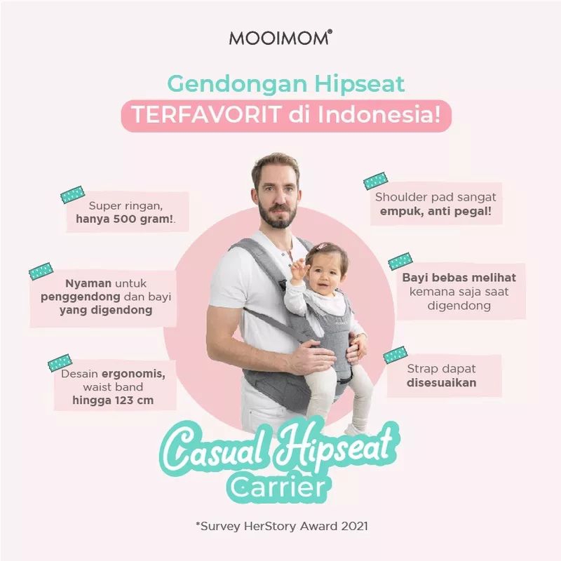 MOOIMOM Casual Hipseat Carrier / Gendongan Bayi