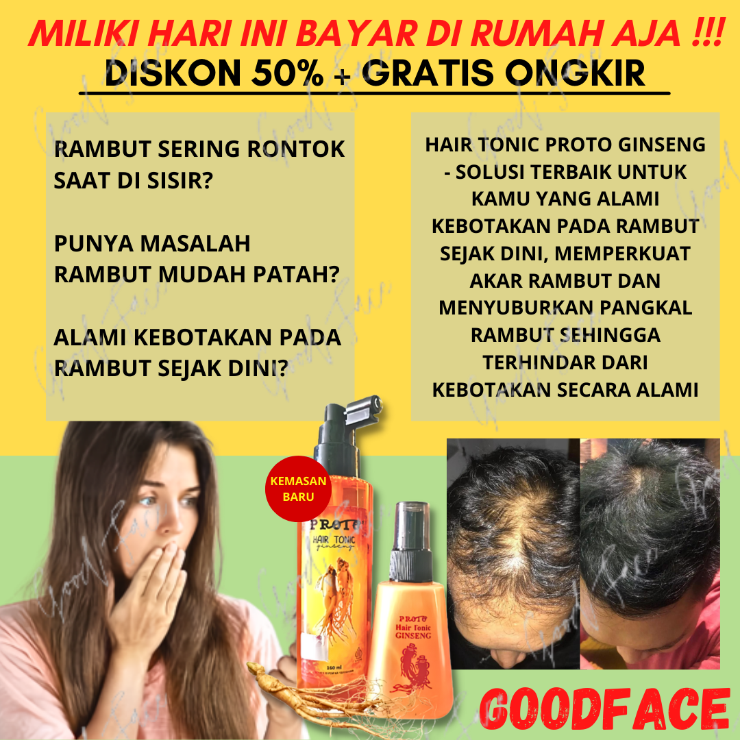 HAIR TONIC PROTO GINSENG 250ML PENUMBUH RAMBUT - HAIRTONIC - TONIC RAMBUT RONTOK ANTI KETOMBE