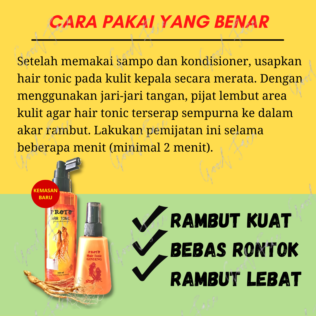 HAIR TONIC PROTO GINSENG 250ML PENUMBUH RAMBUT - HAIRTONIC - TONIC RAMBUT RONTOK ANTI KETOMBE