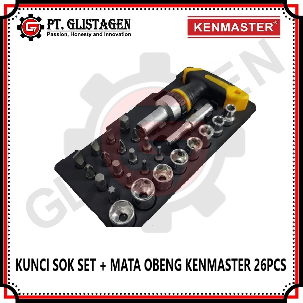 TOOL KIT KENMASTER 26 PCS KUNCI SOK SET &amp; MATA OBENG