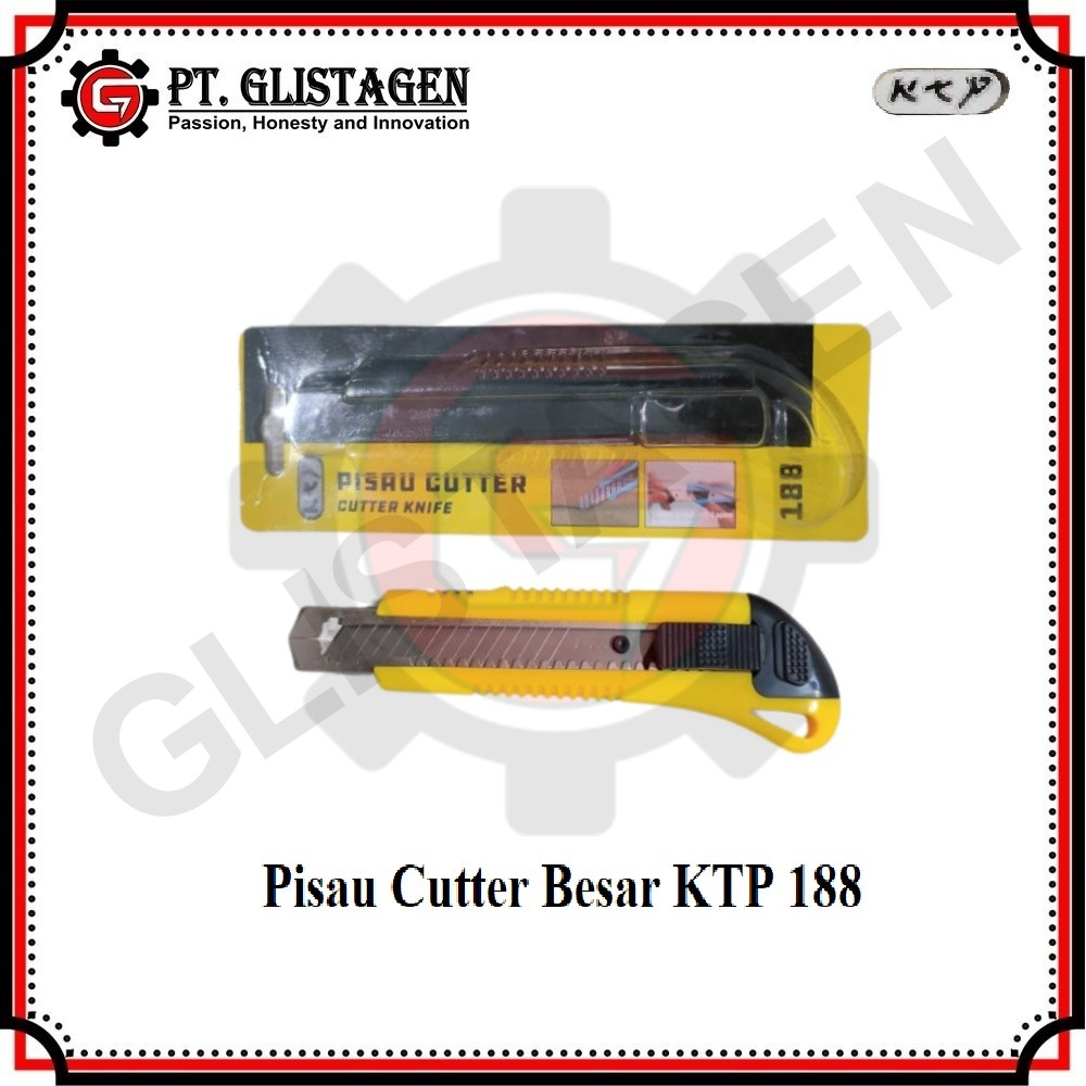 KTP 188 Pisau Cutter Besar Alat Pemotong Kertas Karton ATK Jumbo 18mm