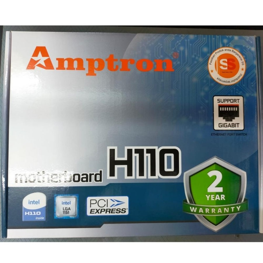 MOTHERBOARD AMPTRON H110 DDR4 SOCKET 1151 INTEL 6TH/7TH MOBO AMPTRON INTEL H110 LGA 1151 DDR4 GARANSI 1 TAHUN