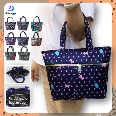 Tas Tangan Wanita Totebag Resleting Tas Belanja Tote Bag Top Handle Bahan Oxford