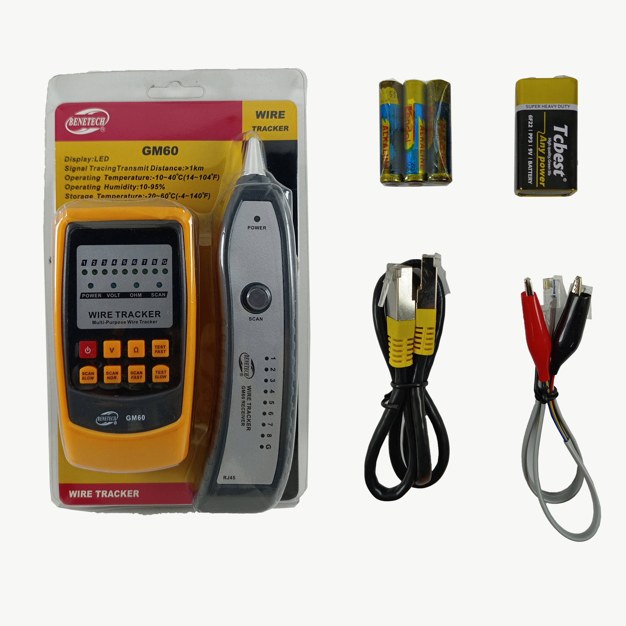 LAN Tester Wire Tracker Benetech GM60 Kabel Jaringan Network