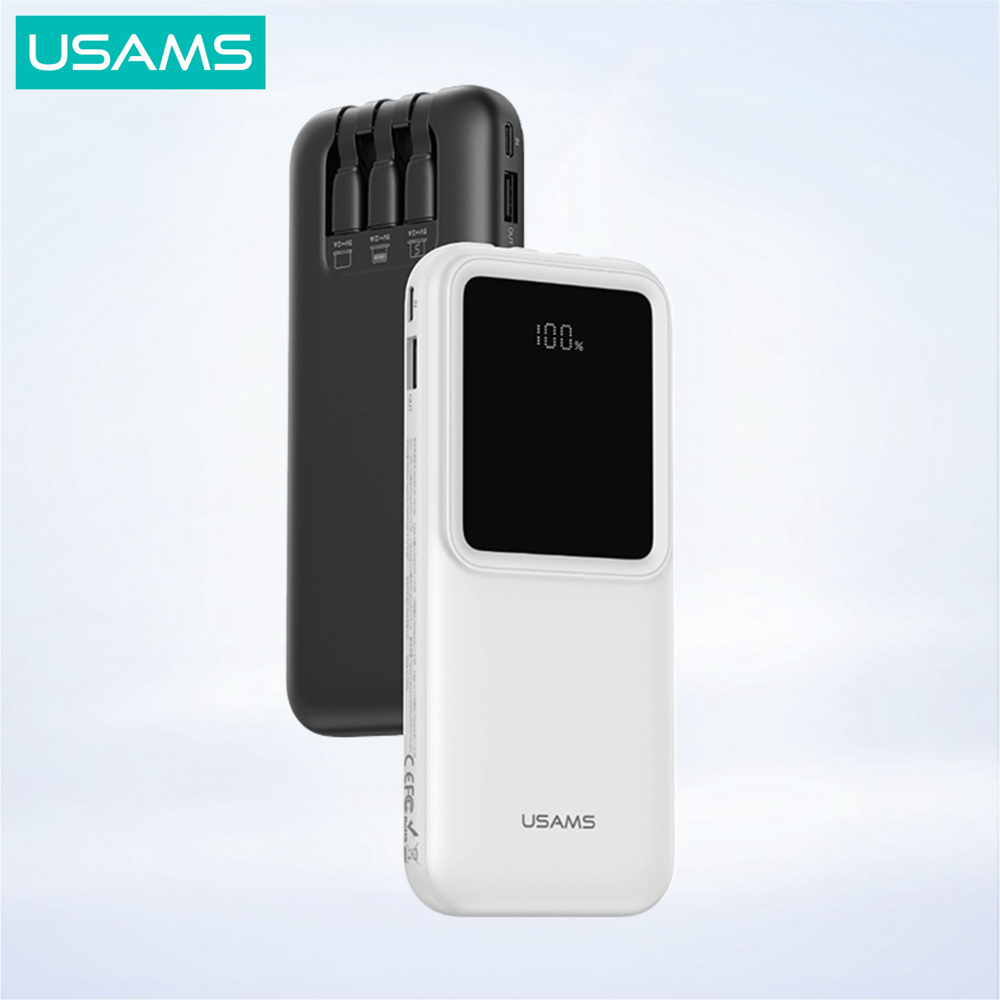 USAMS X-chel Powerbank with Cables 10000mAh Dual-port Digital Display