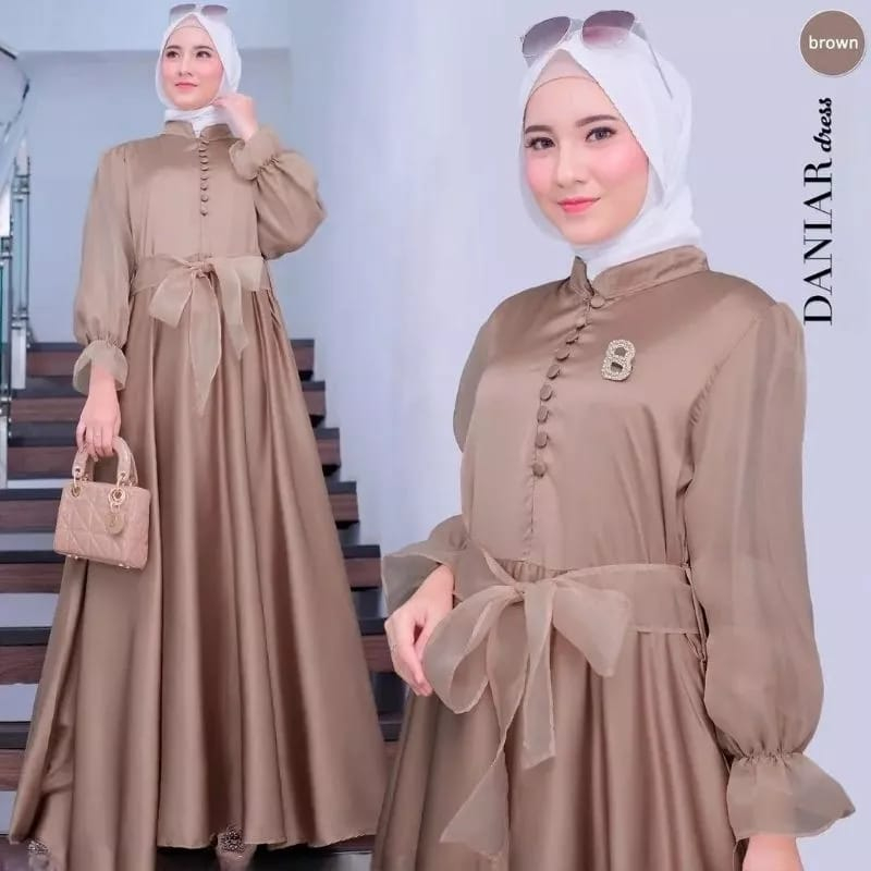 Gamis Terbaru 2023 Baju Wanita Kekinian Gamis Organza Daniara Dress Kondangan Busui Friendly Gaun Pesta