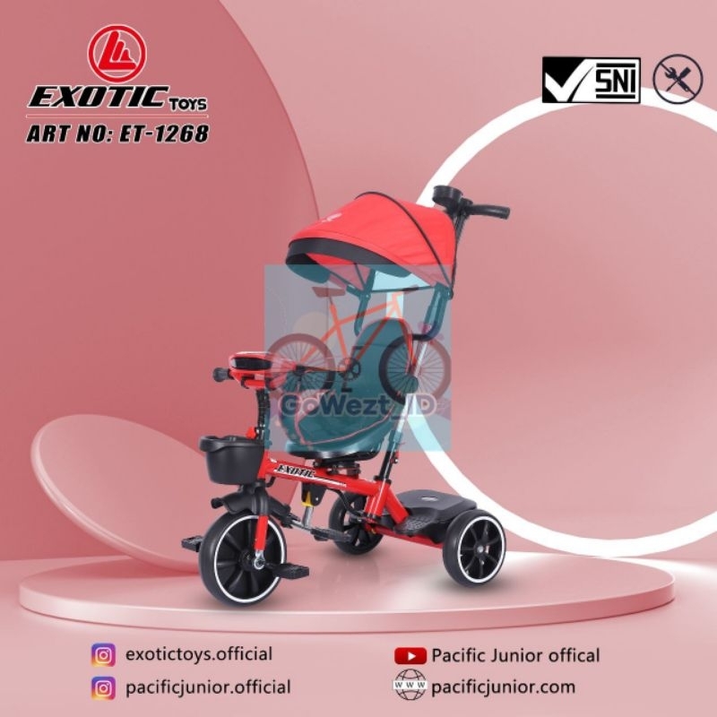 Tricycle Sepeda Anak Roda Tiga 3 Stroller Anak ET-1268 EXOTIC | High Quality