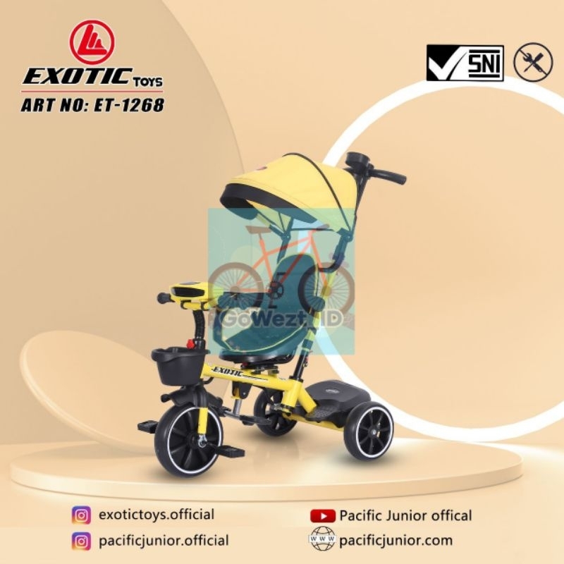 Tricycle Sepeda Anak Roda Tiga 3 Stroller Anak ET-1268 EXOTIC | High Quality