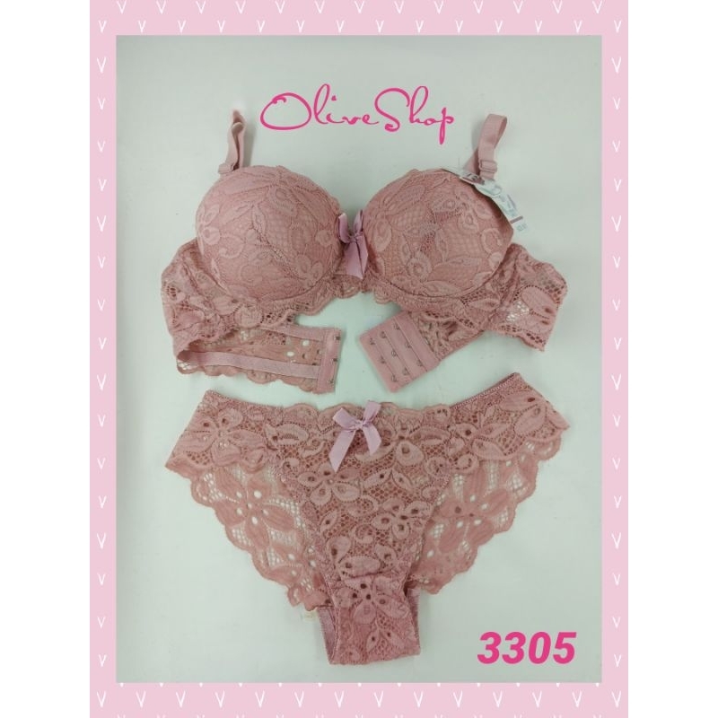 OliveShop ❤️ Set Bra Yasimei BH Push up Cup Tebal CD Celana Dalam Sexy Full Lace Renda Brukat Kode 3305 2115