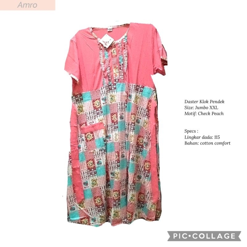 Daster amro jumbo klok pendek busui dress bumil big size xxl ibu menyusui hamil