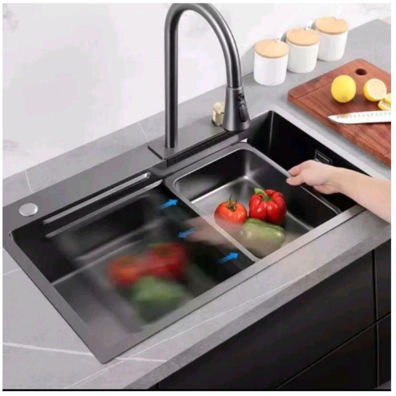 Kitchen Sink Modern Stainless Luxury 1 Bowl Bak Cuci Piring 1 lubang