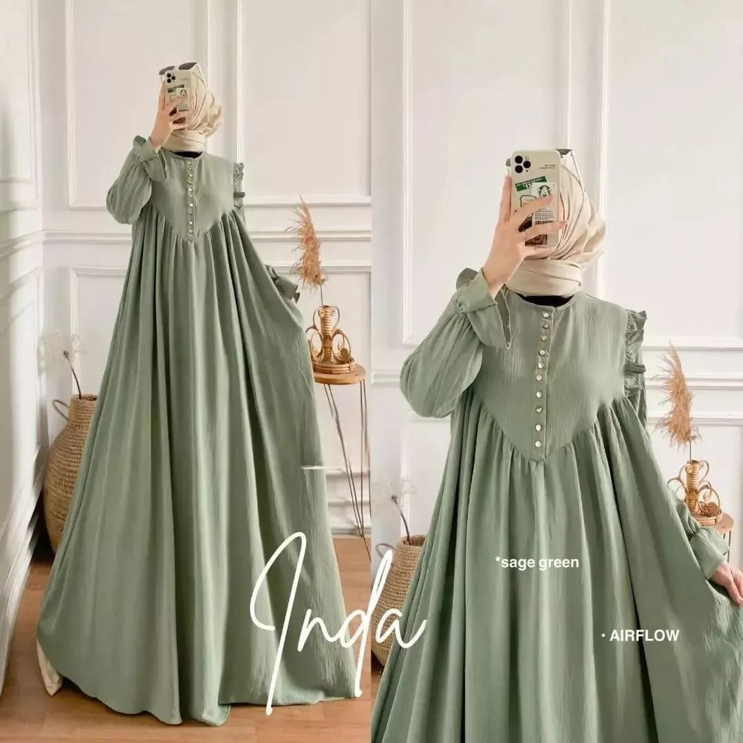 Gamis Crinkle Premium Baju Gamis Wanita Terbaru 2023 Inda Dress Gamis Busui Baju Wanita Jumbo