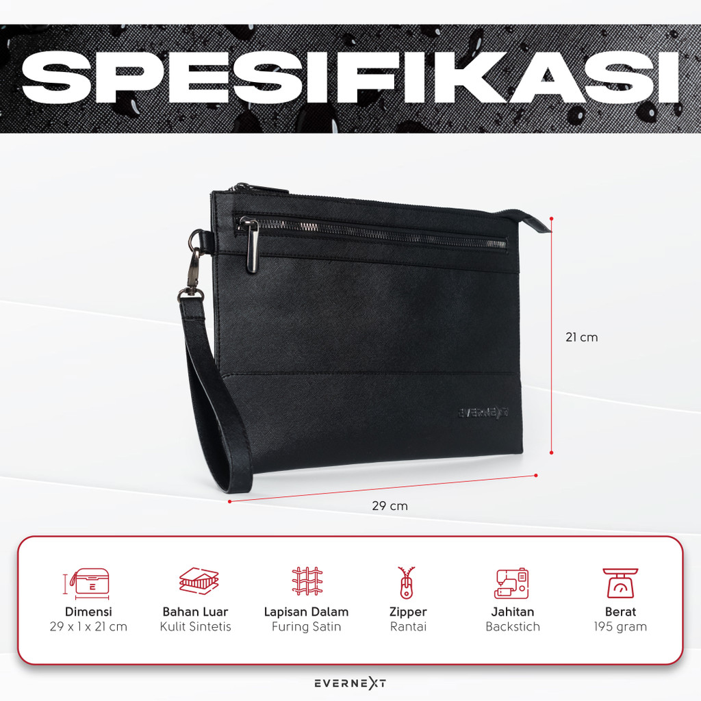 Tas Tangan Pria Hand Bag Kekinian Bahan Anti Air Tas Clutch Casual Formal Unisex