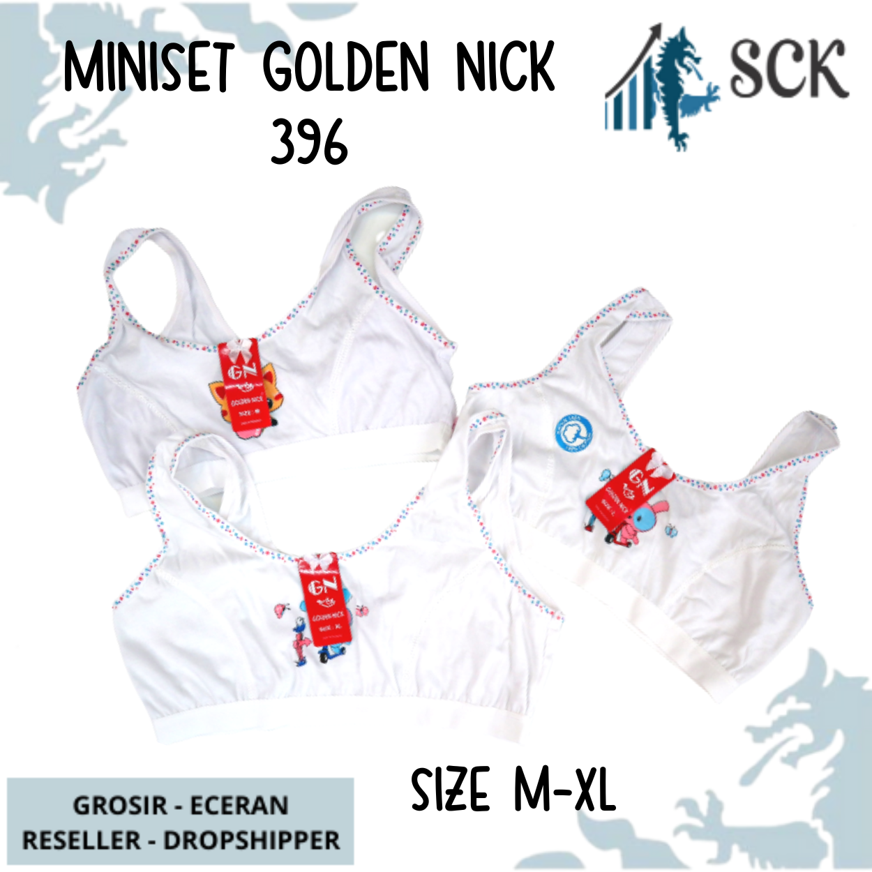 [ISI 1] Miniset GOLDEN NICK SA 396 Polos / Training BH Abg Putih / Pakaian Dalam Anak Perempuan Remaja - sckmenwear GROSIR