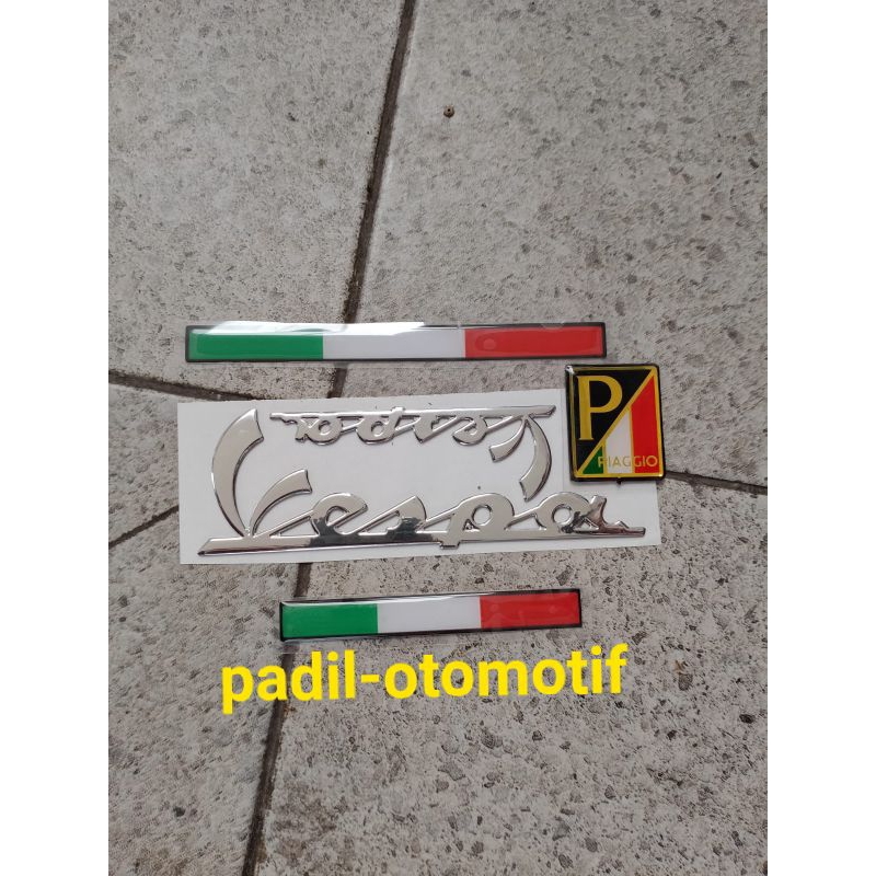 emblem motor listrik tulisan vespa uwinfly
