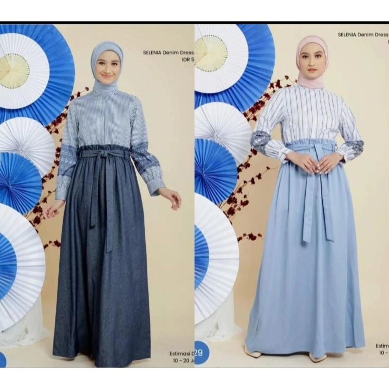 ZOYA -BUSANA GAMIS MUSLIM WANITA SELENIA DRESS,KATUN PREMIUM ORIGINAL (COD)