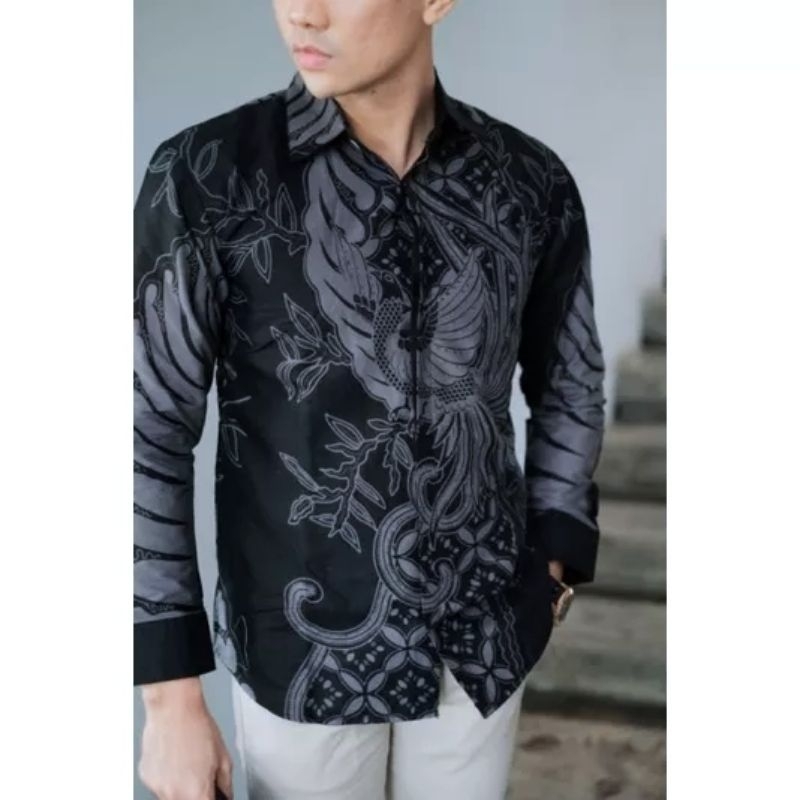 Baju Kemeja Atasan Batik Kondangan Pria Lengan Pendek Premium Slimfit Katun Lapis Furing