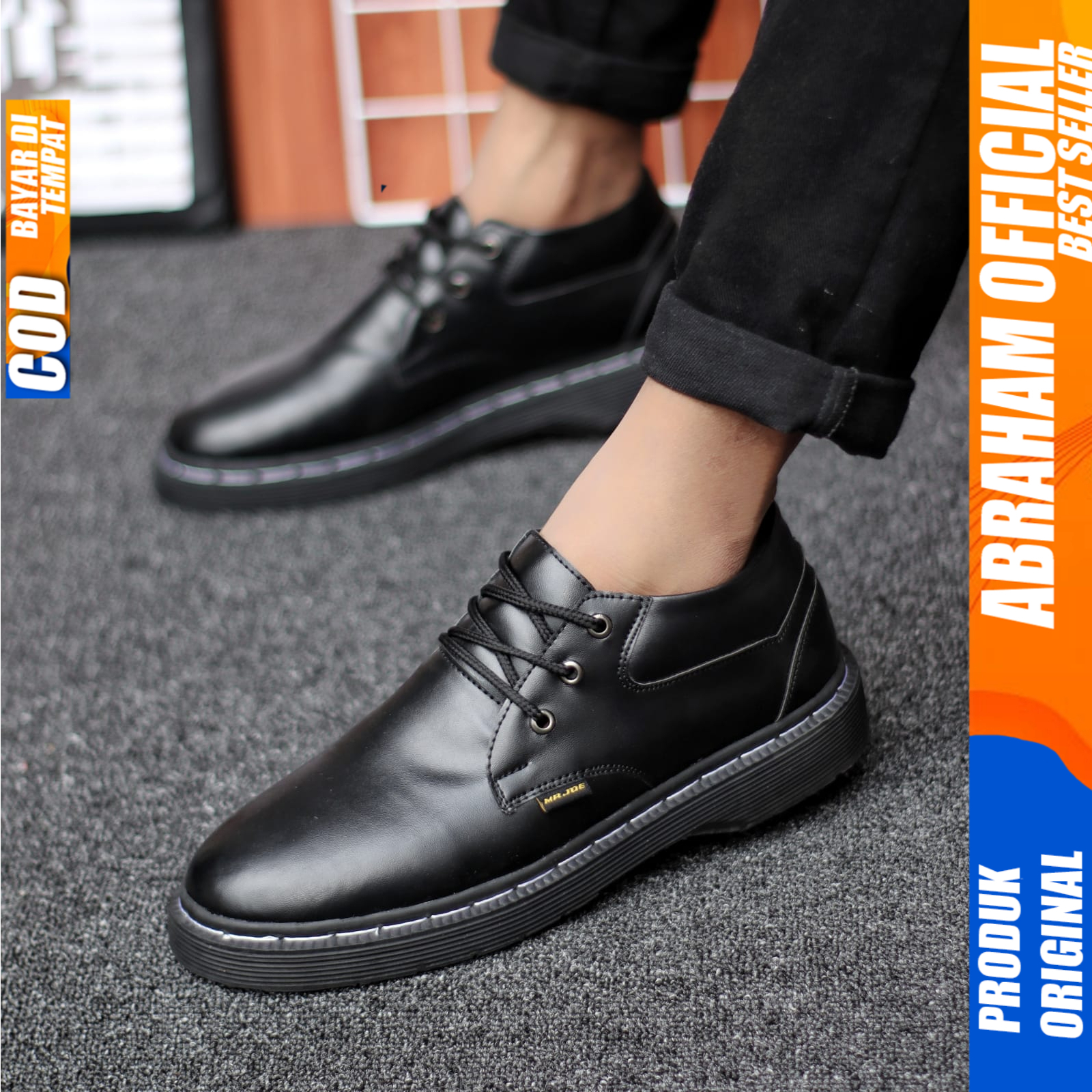 Sepatu Docmart Low Boot Pria Casual Formal Abraham