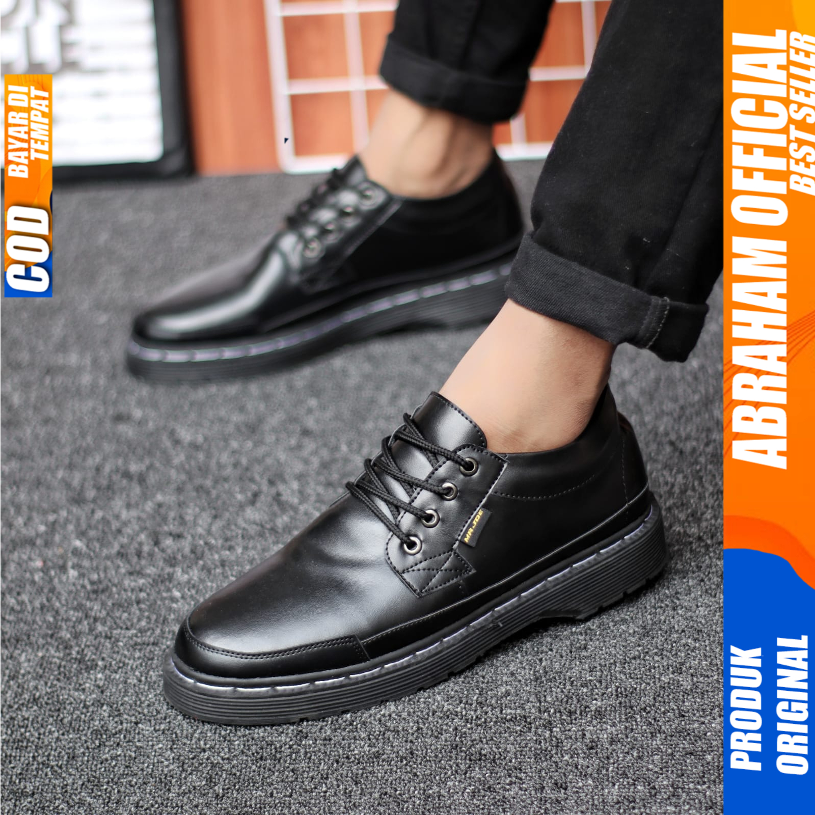 Sepatu Docmart Low Boot Pria Casual Formal Abraham