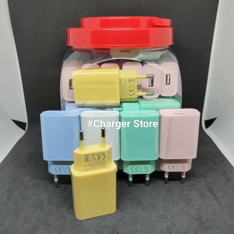 Adaptor Batok Macaron 2A Warna Warni Kualitas Bagus Kepala Casan Hp