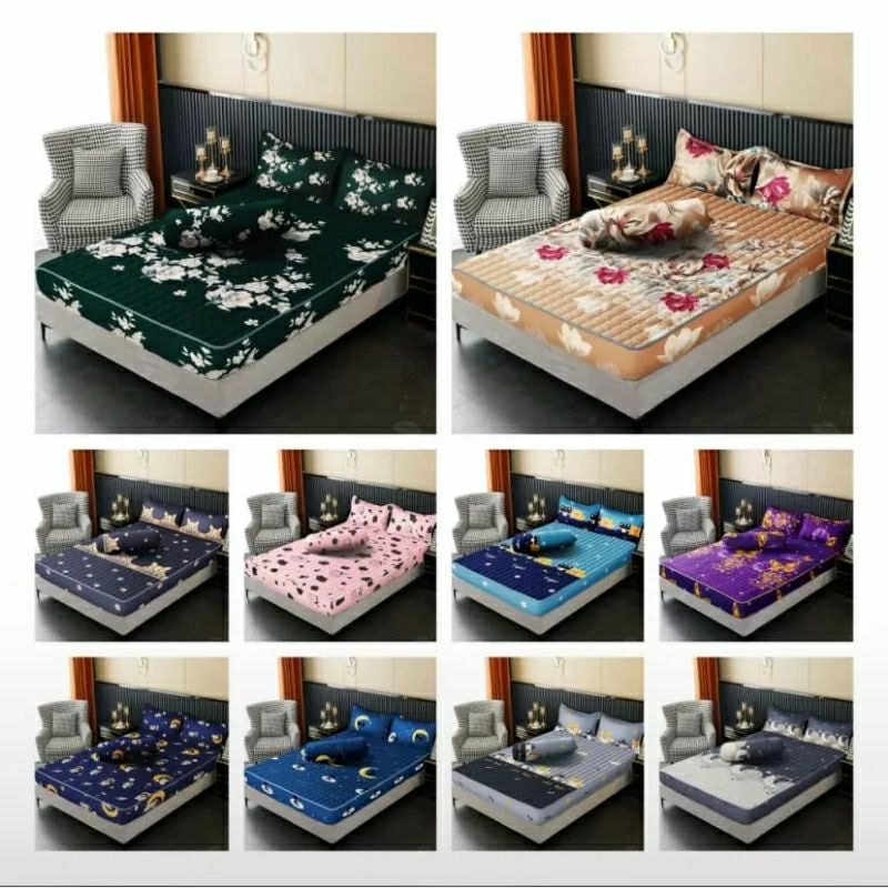 Sprei Waterproof Size 200x200 Dapat 2 Sarung Bantal Dan 1 Sarung Guling