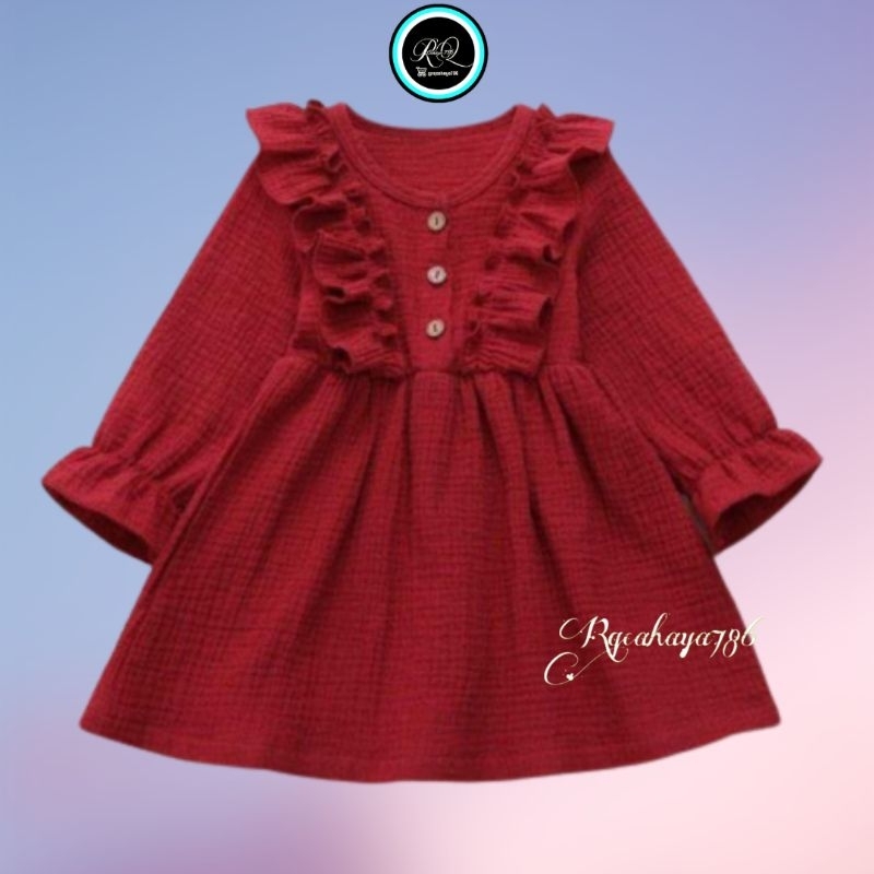 Dress anak umur 1 sampai 6 tahun AWA gamis dress kid (GRATIS ONGKIR) bahan crinkle gamis anak perempuan terbaru baju anak terbaru baju bayi terbaru