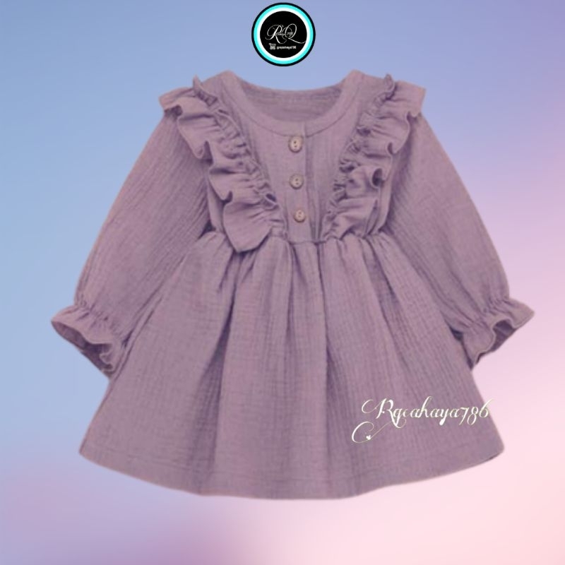 Dress anak umur 1 sampai 6 tahun AWA gamis dress kid (GRATIS ONGKIR) bahan crinkle gamis anak perempuan terbaru baju anak terbaru baju bayi terbaru