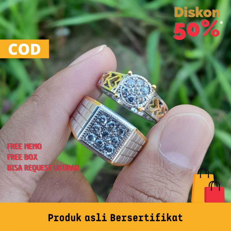 Cincin berlian peria asli | natural diamond | cincin couple