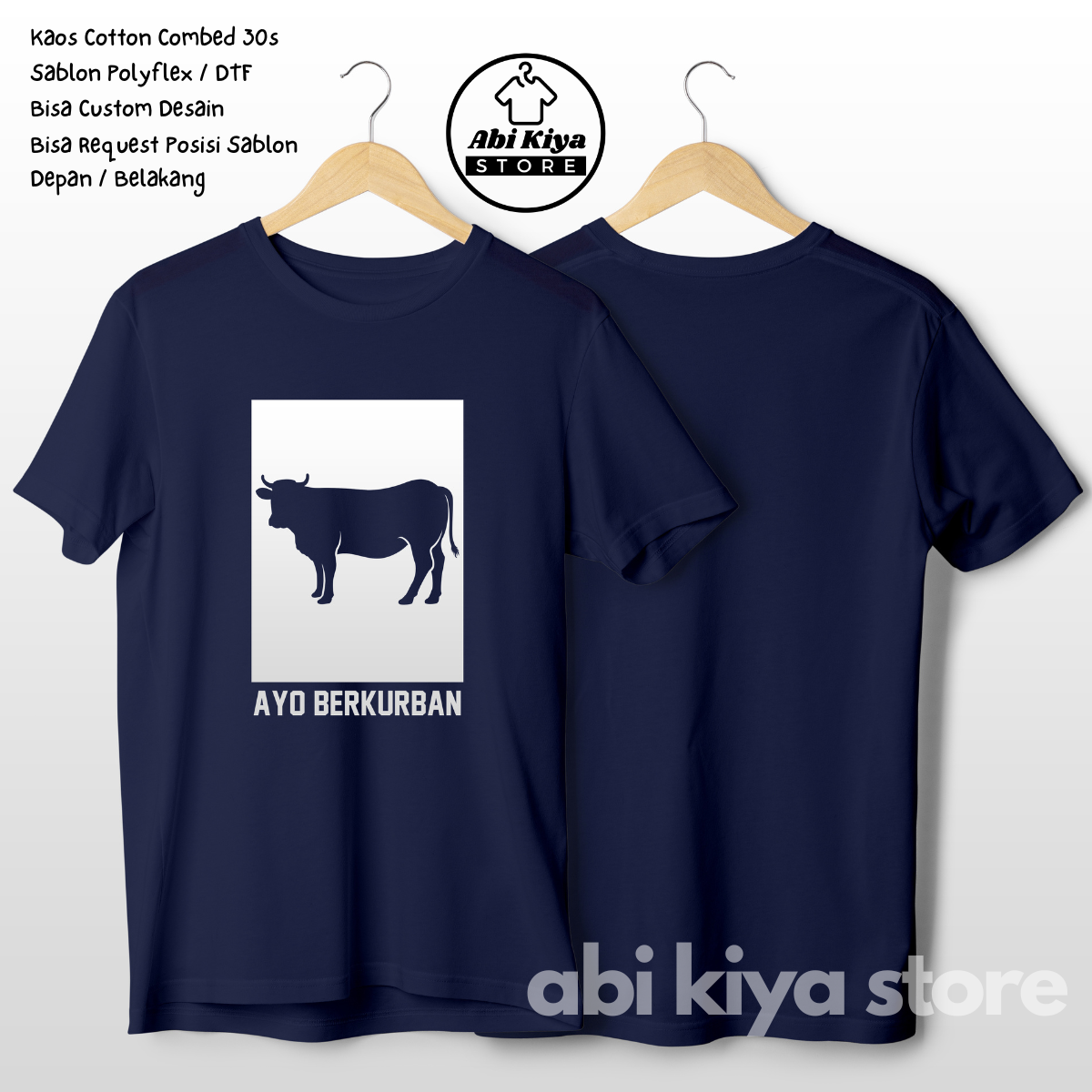 T-Shirt Distro Dakwah Islami Idul Adha Murah Ayo Berkurban Oblong Dewasa Gambar Sapi Keren Kekinian