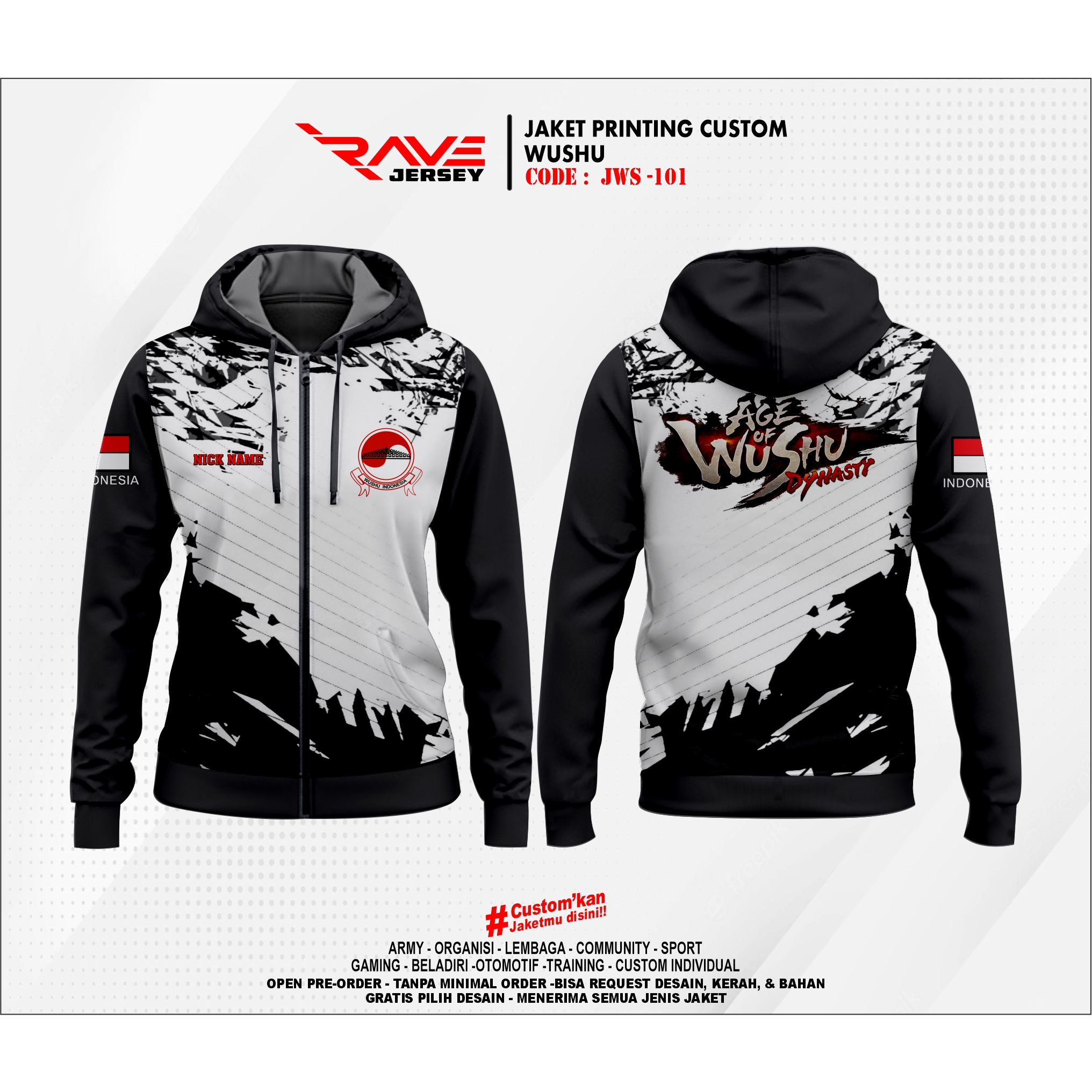 JAKET BELADIRI WUSHU SESI 1 FULL PRINTING SUBLIM CUSTOM (DESAIN SUKA SUKA)