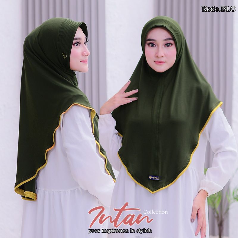 Bergo lis kombinasi, jilbab instan jersey