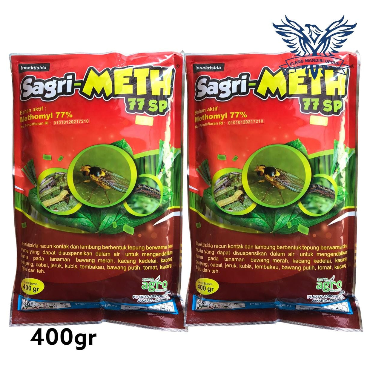 SAGRI-METH 77SP 400gr Insektisida Methomyl 77% Mengendalikan Hama Ulat Dan Telur Pada Tanaman Dumil Lannate